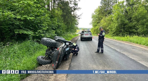 Падлеткі на квадрацыкле патрапілі ў ДТЗ з ласём у Мінскім раёне